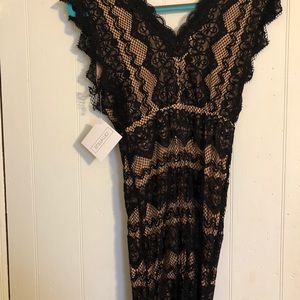 Sexy black lace cocktail dress